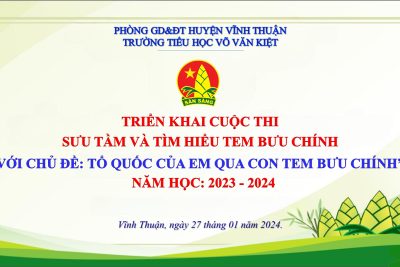 Triển khai cuộc thi với chủ đề “Tổ quốc của em qua con tem Bưu chính” năm học 2023-2024